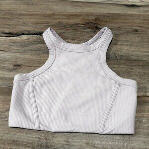Lululemon Ribbed Nulu High-Neck Yoga Bra (Faint Lavender) | Size 6